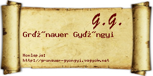 Grünauer Gyöngyi névjegykártya