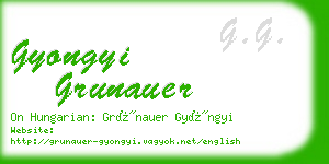 gyongyi grunauer business card